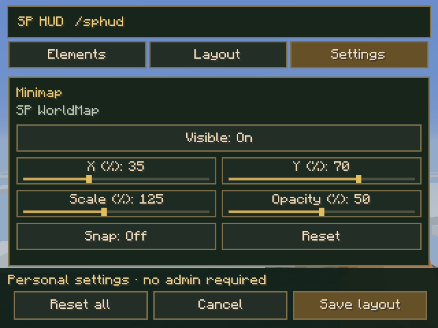 Compact HUD settings