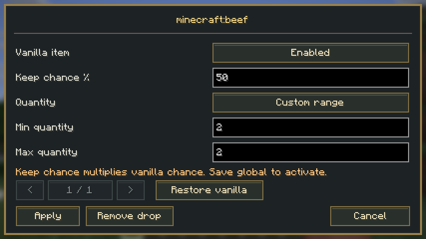 Vanilla item editor