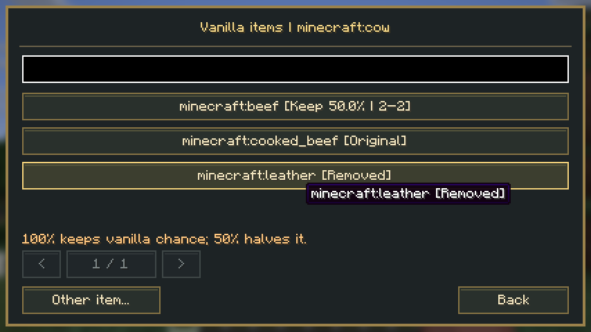 Vanilla item list