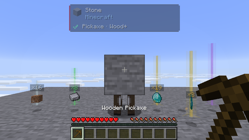 Block panel and loot at 50 percent overall opacity