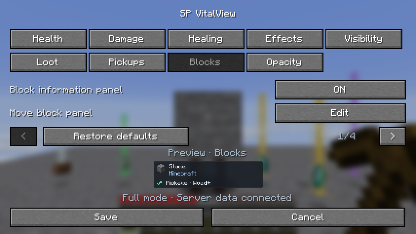 Block information settings