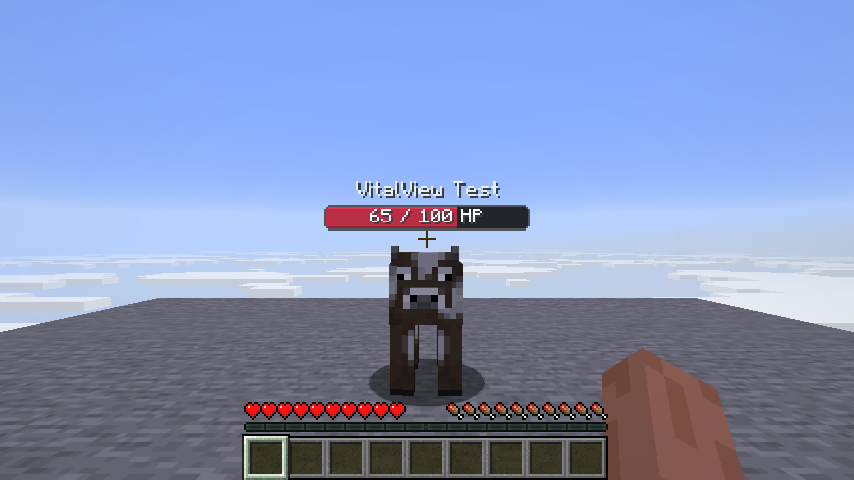 Health bar with a 100 HP test target