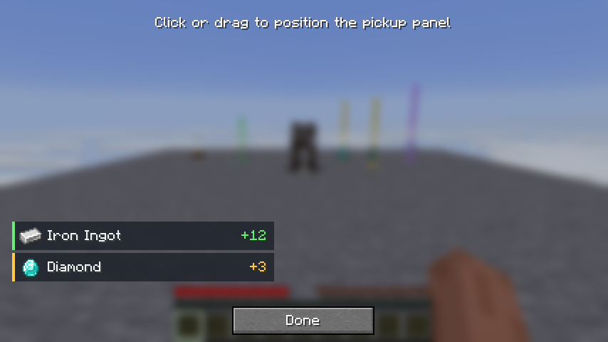Draggable pickup panel