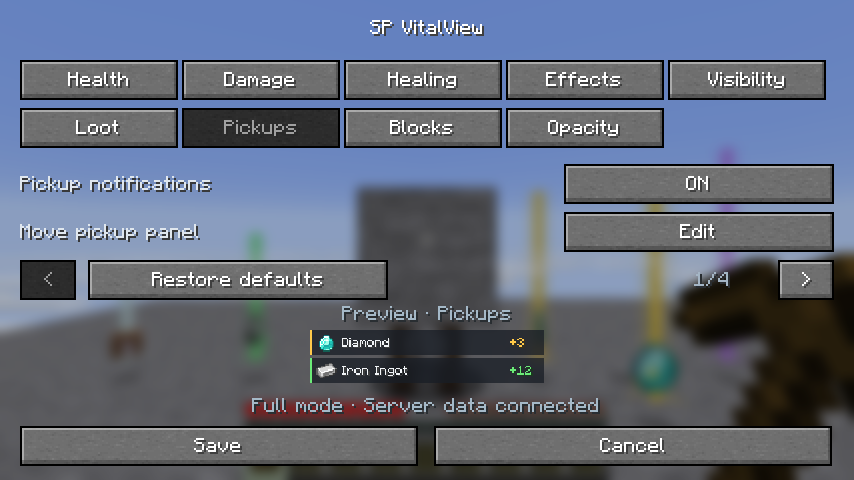 Pickup notification settings and live preview