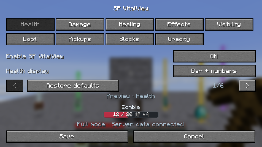SP VitalView settings